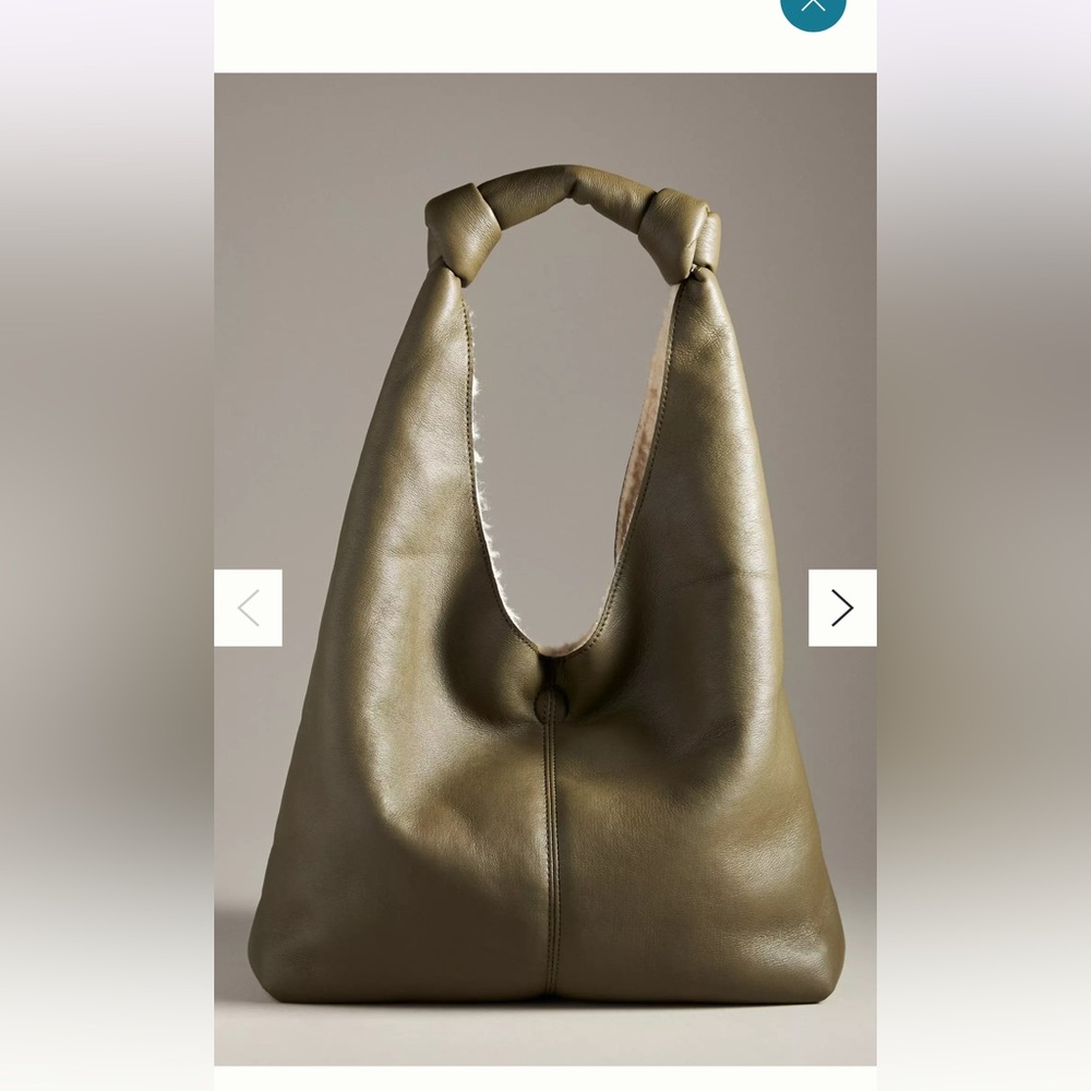 Olive Green The Love Knot Slouchy Bag: Reversible Faux-Fur Edition